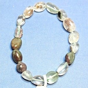 Phantom Quartz stretch bracelet nugget stones with felt pouch-NB40